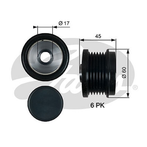 Gates OAP7155 Lichtmaschinen Freilaufkupplung FüR Ford, Volvo-image