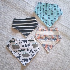 Baby Bibs Variety Bandana Neckbands Lot of 4