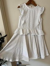 COUNTRY ROAD White Ruffle Dress  Broderie Anglaise Detail  Girls Size 5