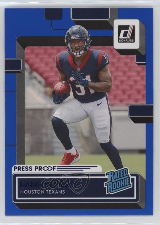 2022 Panini Donruss Rated Rookie Press Proof Blue Dameon Pierce #340 1ez6