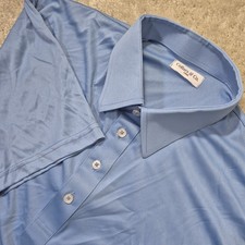 Collars and Co Dress Collar Polo Shirt Mens Large Blue Performance Office Golf