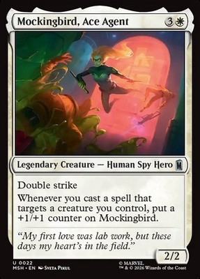 MTG Magic MSH Marvel Super Heroes - 1x EN NM 0022 U Mockingbird, Ace Agent