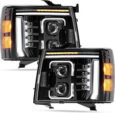 2007-2013 Silverado 1500 2007-2014 2500 3500 LED Headlight Assembly Compatible R