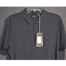 NEW Hugo Boss Men's Large Dark Navy Polo Shirt Short Sleeve Slim Fit NWT