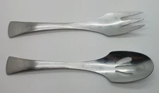 Stanley Roberts Stainless Fanta Pattern Set Pierced Serving Spoon + Meat Fork