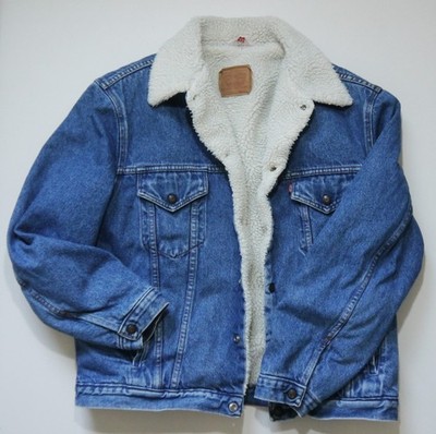 Levi´s  Men / Herren Trucker Biker L Large Jacket Jacke Gefüttert USA 70608 2 14