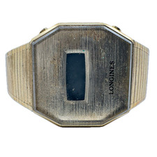 Orologio da polso vintage 32 mm Longines PA6101 ottagonale uomo digitale LCD tono oro