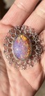 Beautiful Vintage Taxco Dragons Breath Opaline Glass Sterling Pendant/Brooch Pin — photo 3