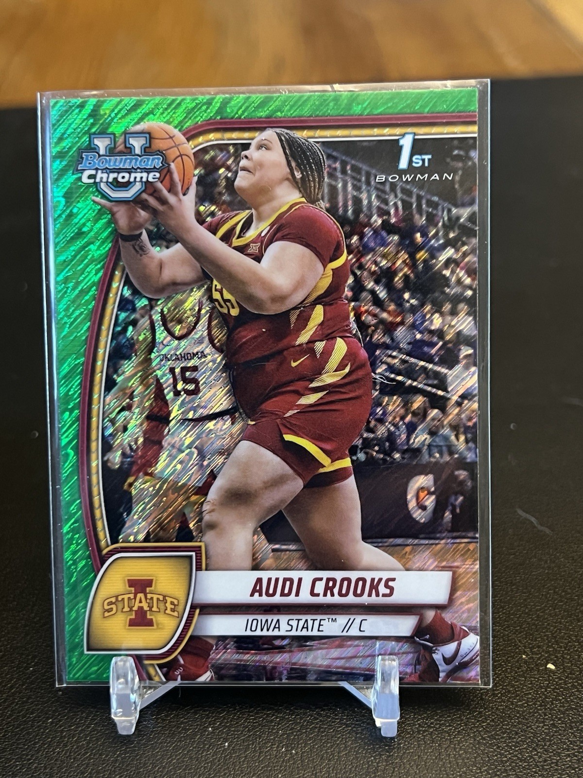 Audi Crooks 2024-25 Bowman U Chrome - 1st Green Shimmer SP - Iowa State 