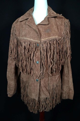 Chaps Western Vintage Enfant Noir Daim Avec Franges - Taille M