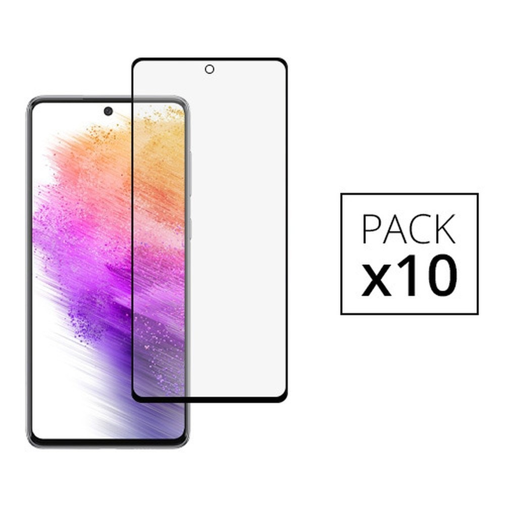 Film protection Galaxy A73 5G verre trempé Full Cover noir en pack économique de 10
