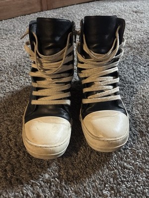 Rick Owens DRKSHDW Ramones High Top Sneakers Black Size 41 