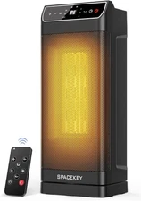 Space Electric Heaters for Indoor Use with Thermostat Remote 1-12H Timer 1500W
