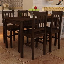 vidaXL Set Tavolo da Pranzo con 4 Sedie Marrone