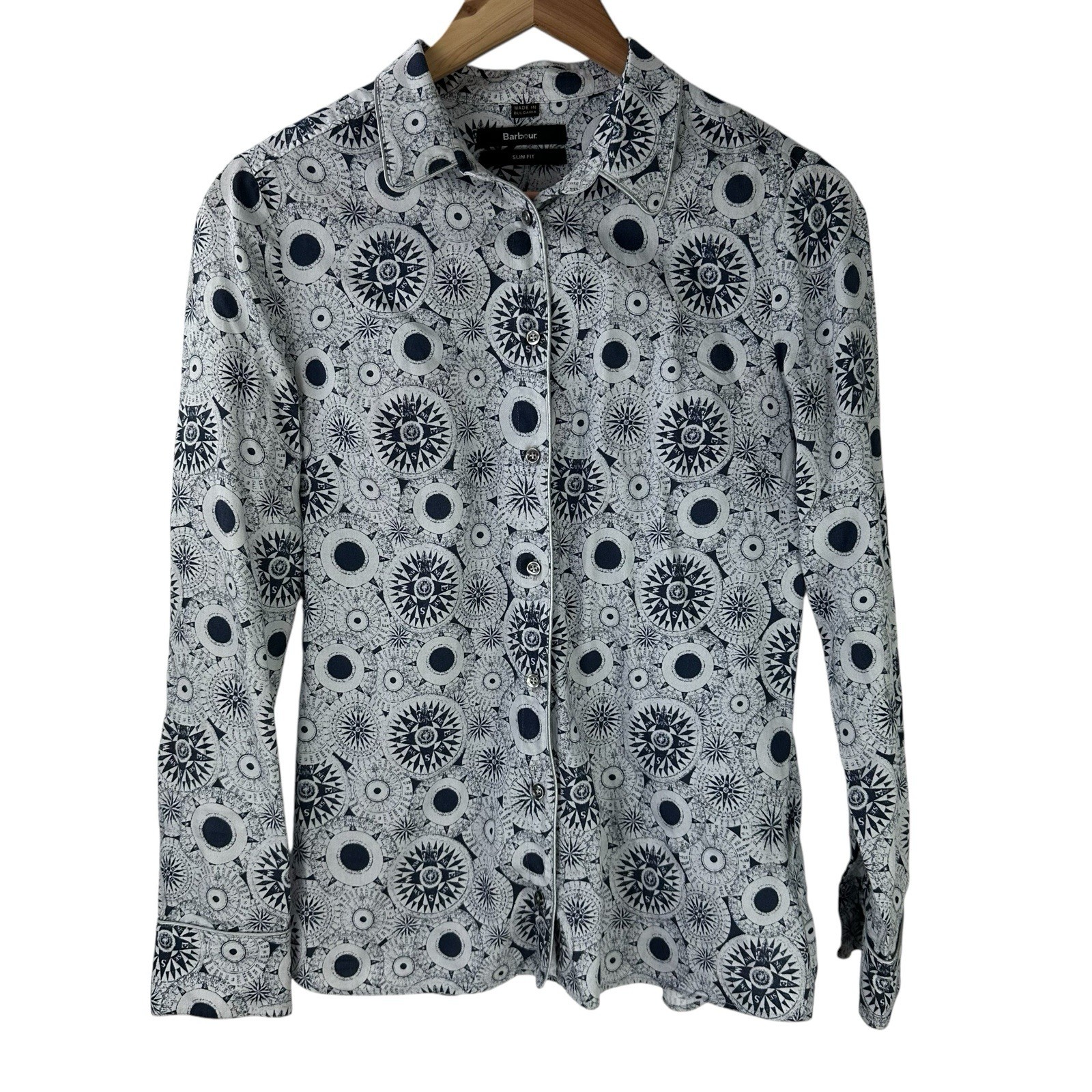 Barbour Slim For Compass Pattern Button Down Shir… - image 1