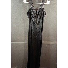 vtg y2k women babydoll maxi dress 8 black fairy grunge beaded whimsigoth