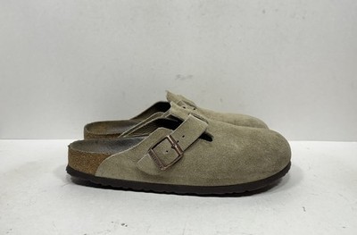 Birkenstock Boston Taupe Suede Soft Footbed Narrow 42 Men's Size 9