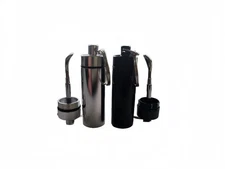 Travel Spice Container with Spoon - Mini Metal Vial Keychain Box 2Pack