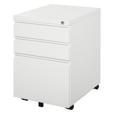 Vinsetto Wooden Cabinet Lockable File Cabinet Mobile Cabinet with 3 Drawers, Sto