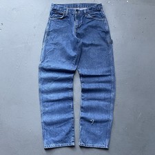 Vintage 90s Dark Wash Blue Dickies Denim Carpenter Jeans Size 30 x 31