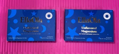 EllaOla Unflavored Magnesium Daily Supplement for Kids 30CT Set of 2 Exp 2/28