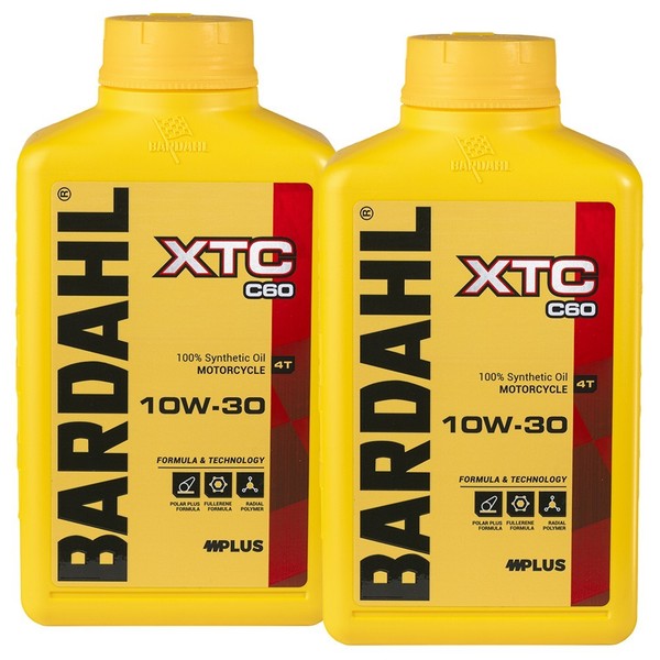2 Lt ÖL Kunststoff Motorrad 4T Bardahl Xtc C60 10W30 Jaso MA2 Fulleren Polar-image