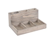 Cal-Mil 796-110 Aspen 6" x 9" x 4.3"H Gray Pine Wood Stir-Stick Holder