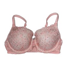 Victoria's Secret Body By Victoria Pink Lace Polka-dot Lined Demi Bra Size 34D