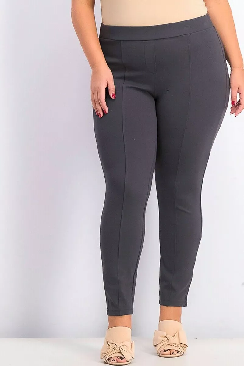 NWT Style & Co Women's Plus Size Seamed Ponte Leggings Gray Size