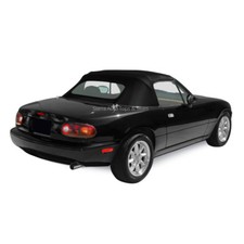 Miata 1990-2005 Black Cloth Convertible Top Zippered Glass Window