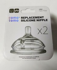 Como Tomo 2 Silicone Replacement Nipple 3 hole Fast Flow 6 Months Brand NEW