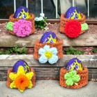 KNITTING PATTERN - Easter Flower Pot Holders fits Creme Egg - Rose Clover Daisy