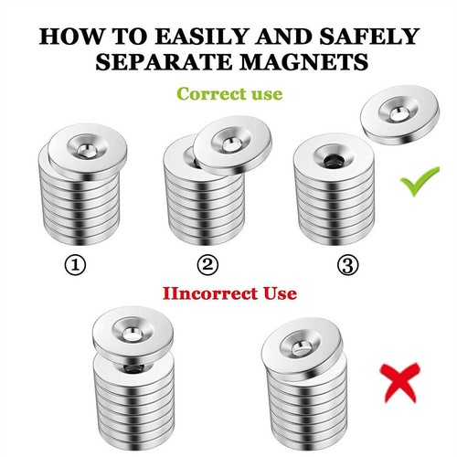1PCS N52 Neodymium Magnets Countersunk Ring Hole 5mm Rare Earth Strong Magnet - Picture 9 of 12