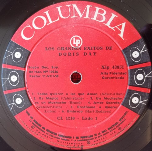 DORIS DAY ** Doris Day's Greatest Hits ** ORIGINAL CHILE LP - Picture 3 of 4