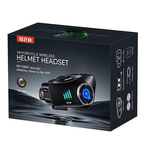 1080P HD Bluetooth Motorcycle Camera Recorder Motorbike Helmet Headset Intercom - Picture 22 of 22