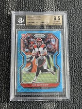 🔥JOE BURROW BGS 9.5 GEM MINT 2020 PRIZM BLUE WAVE REFRACTOR ROOKIE CARD /199!🔥