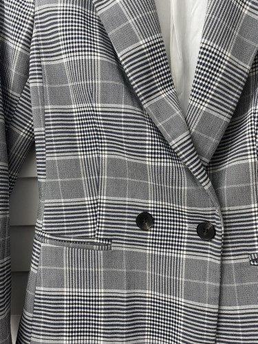 H&M Grey Women's Button Blazer Jacket, Size 2 - Picture 2 of 5
