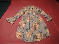 Guess M flower adjustable sleeve full zipper front dress