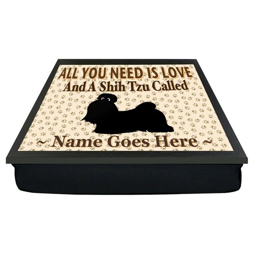 ALL YOU NEED IS LOVE & A DOG Personalised Cushion Laptop Lap Dinner Tray Gift - Picture 50 of 56