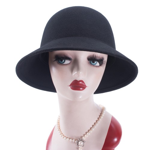 Womens Cloche Bucket Wide Brim Block Untrimmed Wool Tribal Felt Hat Base T287 - Picture 8 of 31