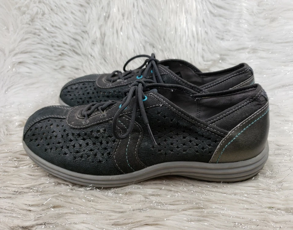 Zapatos activos informales de cuero negro ARAVON talla US 8.5 D Foto 3 de 4