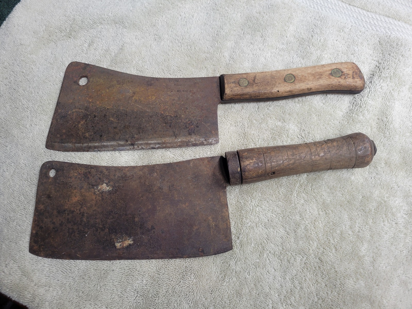 Vintage Large Meat Cleaver Lot Of 2 Briddell And No Name eBay