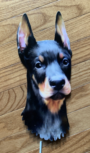 Photo-Realistic Doberman Pinscher Dog Metal Garden Stake Outdoor Yard Lawn Decor - Picture 4 of 15