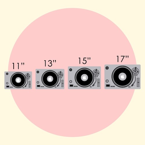 DJ Turntable - Mac Apple Logo Laptop Vinyl Decal Sticker Macbook Music Record - Picture 3 of 4