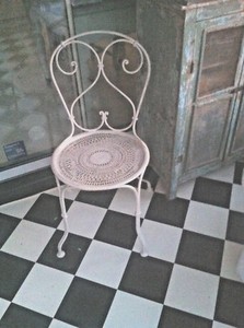 Details About Victorian French Small Wrought Iron Pretty Bedroom Chair Shabby Chic