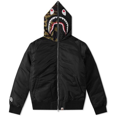 Size L - A Bathing Ape Shark Hooded Down Jacket J2SCAI0TA 