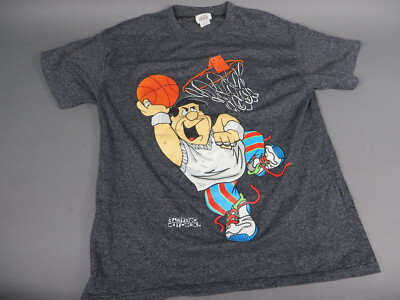 Vintage 1993 Flintstones T Shirt Large Fred Slam Dunk Basketball Hanna-Barbera