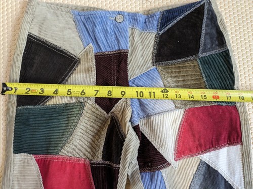 Vintage No Boundaries Patchwork Cord Hose Schlag Hippie 70er Y2K Festival Gr. 11 - Bild 7 von 9