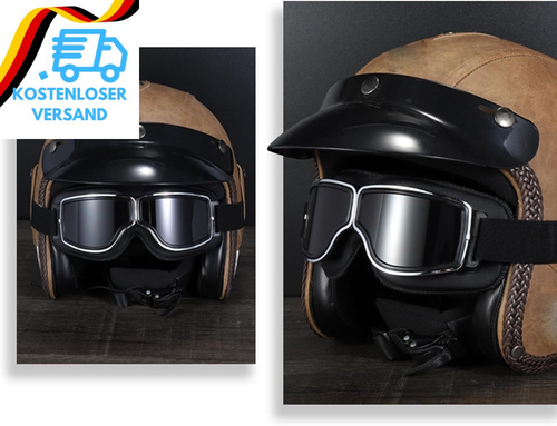 Goldyida Motorradbrille Helmbrille Retro Fliegerbrille Motorrad Motocross Goggle - Bild 3 von 12