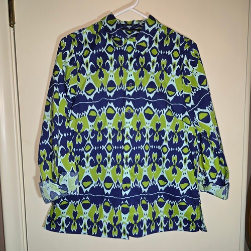Jones New York Signature Stretch Size Medium Women's button up BONUS 3/4 tshirt - Picture 2 of 15